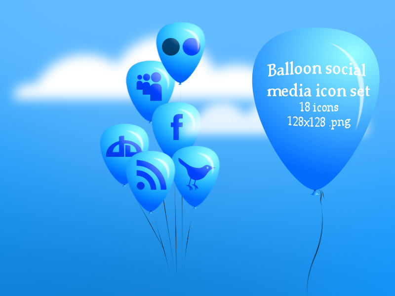 Balloon Social media icon set