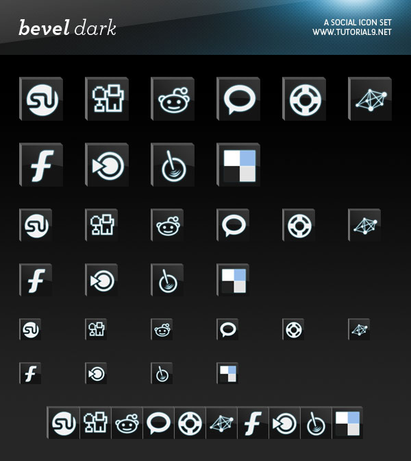 Bevel Dark Social Icons