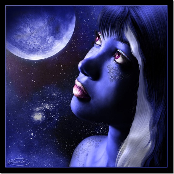 Blue Moon by Nameda by Lilyas thumb 30 Beautiful Moon Inspirations