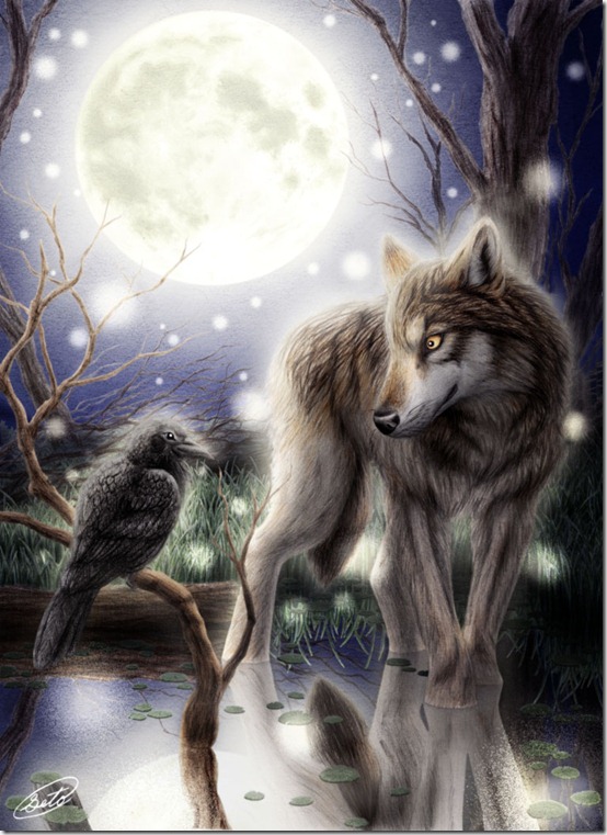Wolf_and_Crow_with_Full_Moon_by_derSheltie